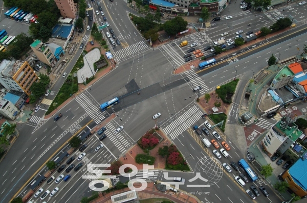 서울시 용산구 한강1가 14 삼각지교차로 개선 전 모습. (사진=행정안전부 제공)
