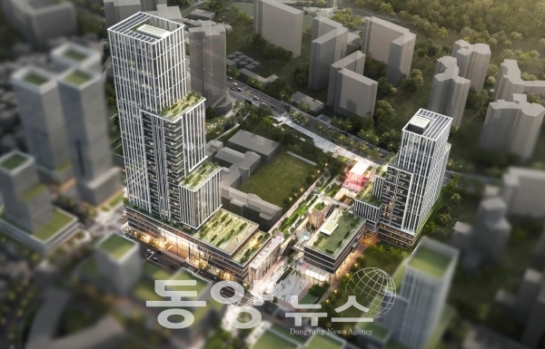 서울 지하철 7호선 용마산역 인근 공공시설 부지가 혁신적 디자인을 반영한 열린공간으로 조성돼 지상 40층 규모의 랜드마크로 자리매김할 전망이다.(사진=서울시 제공)