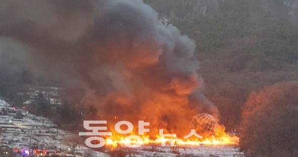 강남 구룡마을 화재 현장 모습. (사진=MBC 뉴스화면 캡처)